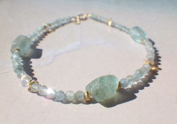 *14kgf*Raw Apatite Beach Bracelet☆アパタイト原石のビーチブレスレット 7枚目の画像