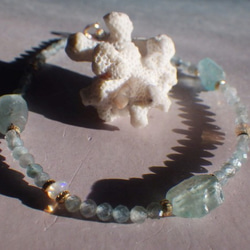 *14kgf*Raw Apatite Beach Bracelet☆アパタイト原石のビーチブレスレット 10枚目の画像