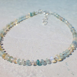 ＊sv925＊Opal with Romanglass & Silver Bracelet (S) アジャスター 2枚目の画像