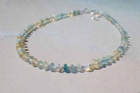 ＊sv925＊Opal with Romanglass & Silver Bracelet (S) アジャスター 6枚目の画像