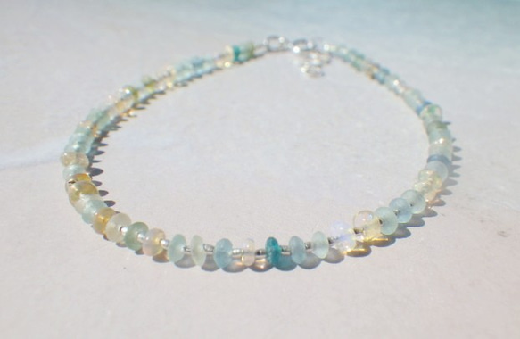 ＊sv925＊Opal with Romanglass & Silver Bracelet (S) アジャスター 7枚目の画像