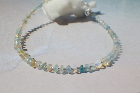 ＊sv925＊Opal with Romanglass & Silver Bracelet (S) アジャスター 10枚目の画像