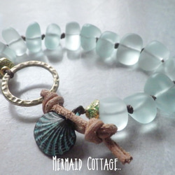 Seaglass Bracelet--vintage shell 2枚目の画像
