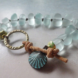Seaglass Bracelet--vintage shell 4枚目の画像