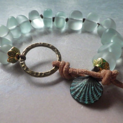 Seaglass Bracelet--vintage shell 5枚目の画像