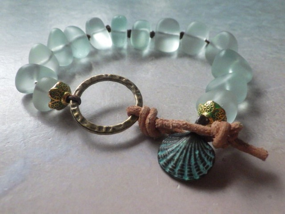 Seaglass Bracelet--vintage shell 5枚目の画像