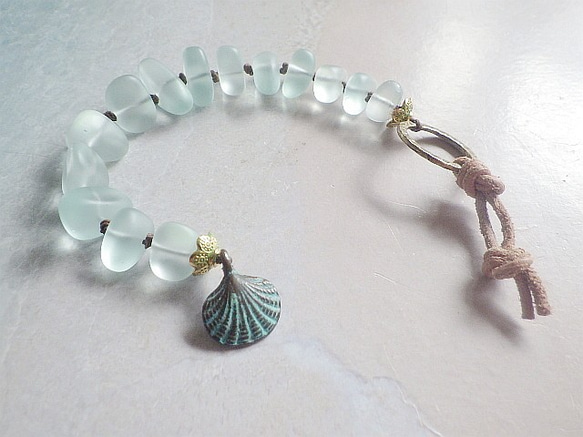 Seaglass Bracelet--vintage shell 7枚目の画像