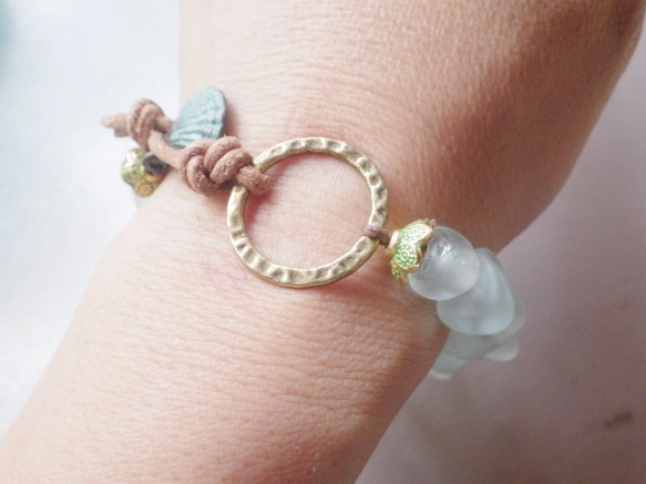 Seaglass Bracelet--vintage shell 9枚目の画像