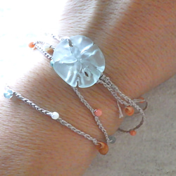 Sand Dollar Ocean Wrap Bracelet/Necklace--5way 5枚目の画像