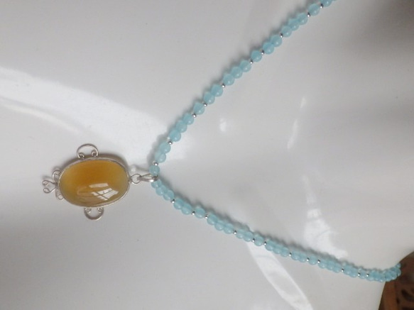 Carnelian Sunset Necklace　ビッグカーネリアンのステートメントネックレス 3枚目の画像