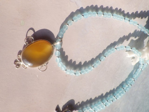 Carnelian Sunset Necklace　ビッグカーネリアンのステートメントネックレス 7枚目の画像