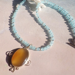 Carnelian Sunset Necklace　ビッグカーネリアンのステートメントネックレス 8枚目の画像