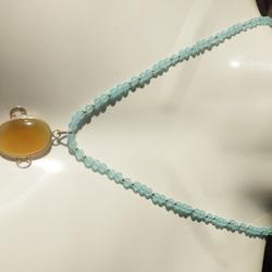 Carnelian Sunset Necklace　ビッグカーネリアンのステートメントネックレス 9枚目の画像