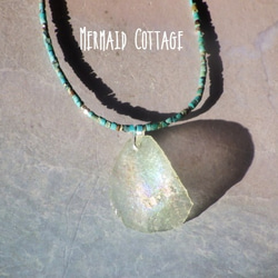 *sv925*Ancient Romanglass Necklace　☆ローマングラス☆銀化 1枚目の画像
