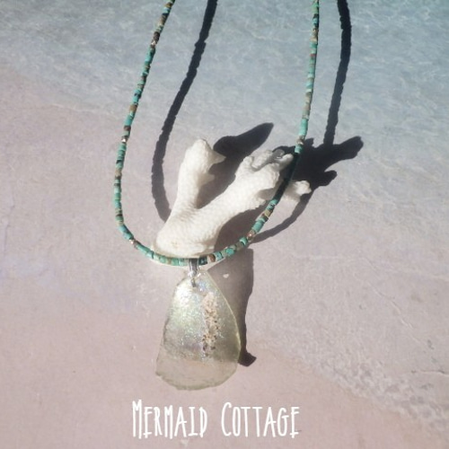 sv925*Ancient Romanglass Necklace ☆ローマングラス☆銀化 