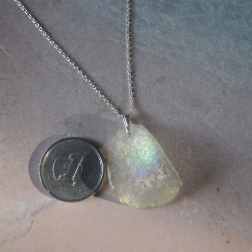 sv925*Ancient Romanglass Necklace ☆ローマングラス☆銀化 