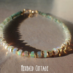 *14kgf＊Grandidierite＆Opal Ombre Bracelet　オパール＆グランディディエライト☆アジ 1枚目の画像