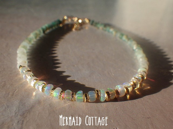 *14kgf＊Grandidierite＆Opal Ombre Bracelet　オパール＆グランディディエライト☆アジ 1枚目の画像