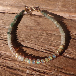 *14kgf＊Grandidierite＆Opal Ombre Bracelet　オパール＆グランディディエライト☆アジ 6枚目の画像