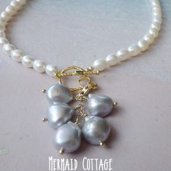 2WAY!*14kgf* Sea Goddess Pearl Necklace　バロックパール♡海の女神の淡水パールネッ 1枚目の画像