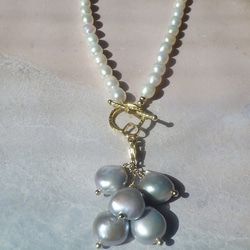 2WAY!*14kgf* Sea Goddess Pearl Necklace　バロックパール♡海の女神の淡水パールネッ 4枚目の画像