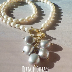 2WAY!*14kgf* Sea Goddess Pearl Necklace　バロックパール♡海の女神の淡水パールネッ 5枚目の画像