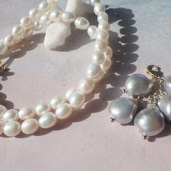 2WAY!*14kgf* Sea Goddess Pearl Necklace　バロックパール♡海の女神の淡水パールネッ 8枚目の画像