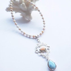 Coral& Larimar Beach Necklace✴︎sv925✴︎⭐︎受注製作 8枚目の画像