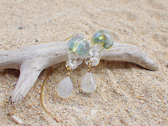 Under the sea Glass Earrings 6枚目の画像