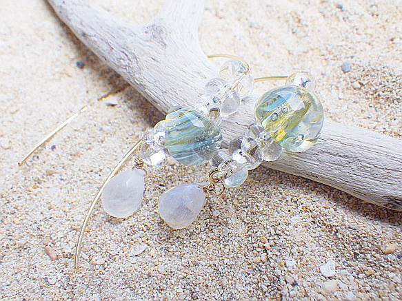 Under the sea Glass Earrings 7枚目の画像