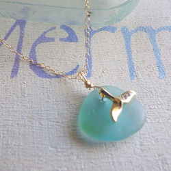 Whale Tail Seaglass Necklace*14kgf 5枚目の画像