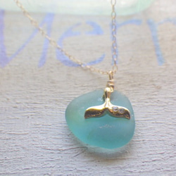 Whale Tail Seaglass Necklace*14kgf 6枚目の画像