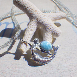 Mermaid&Larimar Aquamarine Necklace sv925 1枚目の画像