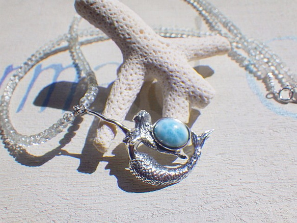 Mermaid&Larimar Aquamarine Necklace sv925 1枚目の画像