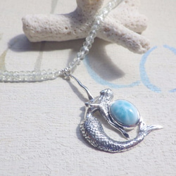 Mermaid&Larimar Aquamarine Necklace sv925 2枚目の画像