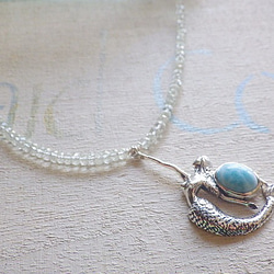 Mermaid&Larimar Aquamarine Necklace sv925 3枚目の画像