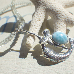 Mermaid&Larimar Aquamarine Necklace sv925 6枚目の画像