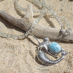 Mermaid&Larimar Aquamarine Necklace sv925 7枚目の画像