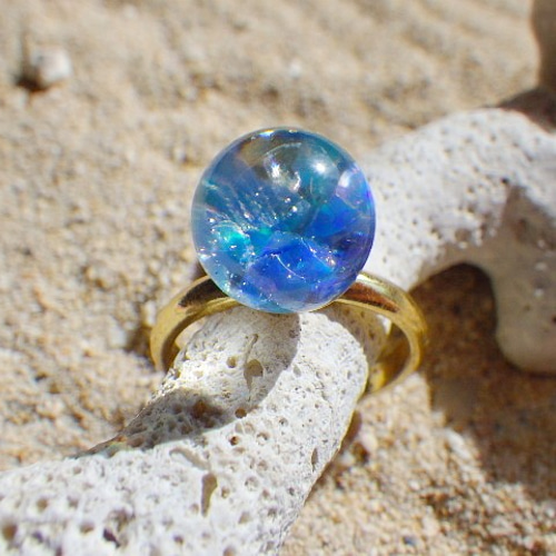 Pieces of sea 海の欠片のオパール玉リング 指輪・リング