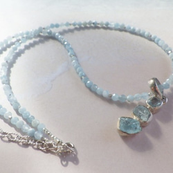 アクアマリン ラフロック Blue Ocean Gem Necklace＊sv925 9枚目の画像