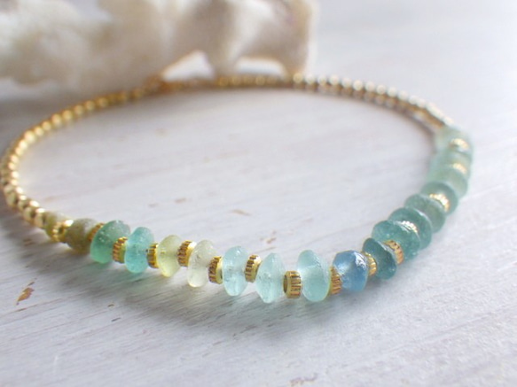 ☆再販☆Sea Roman Glass Bracelet *14kgf* 1枚目の画像