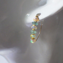 Opal & Romanglass キャタピラーピアス 14Kgf 1枚目の画像