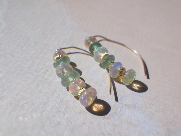 Opal & Romanglass キャタピラーピアス 14Kgf 10枚目の画像