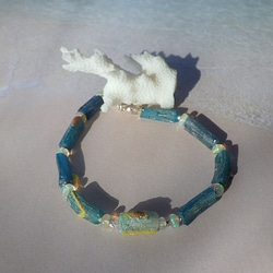ローマングラス*オパール*Roman-glass&Opal Ocean Bracelet *sv925* 1枚目の画像