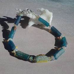 ローマングラス*オパール*Roman-glass&Opal Ocean Bracelet *sv925* 4枚目の画像