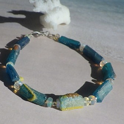 ローマングラス*オパール*Roman-glass&Opal Ocean Bracelet *sv925* 5枚目の画像