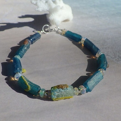 ローマングラス*オパール*Roman-glass&Opal Ocean Bracelet *sv925* 6枚目の画像