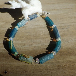 ローマングラス*オパール*Roman-glass&Opal Ocean Bracelet *sv925* 10枚目の画像