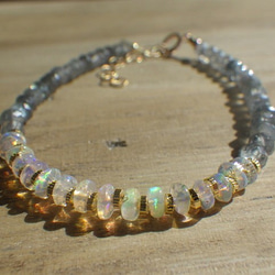 *14kgf*Opal Gem Bracelet オパールとアイオライトのブレスレット 7枚目の画像