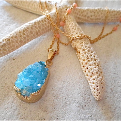 Druzy Ocean Necklace--blue 4枚目の画像